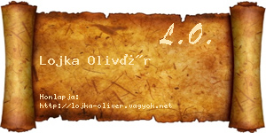 Lojka Olivér névjegykártya